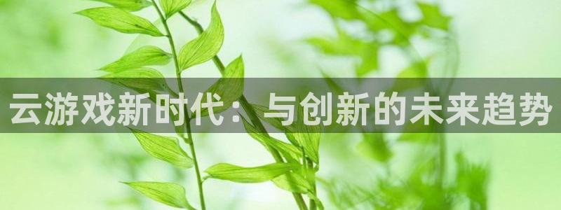 杏耀平台娱乐登陆：云游戏新时代：与创新的未来趋势